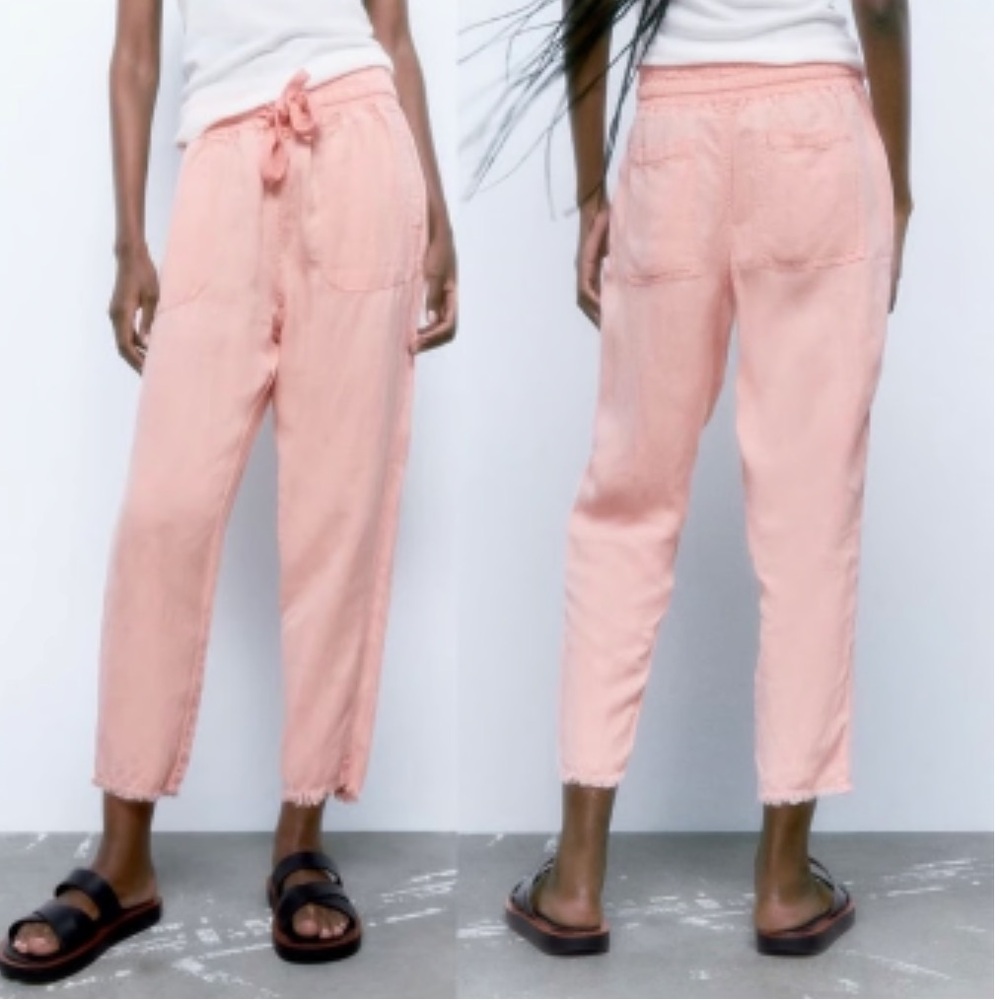 NWT* ZARA - Pink drawstring trousers
